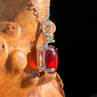 Hessonite Garnet & Moldavite Necklace Sterling Silver #7706-Moldavite Life