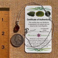 Hessonite Garnet & Moldavite Necklace Sterling Silver #7706-Moldavite Life
