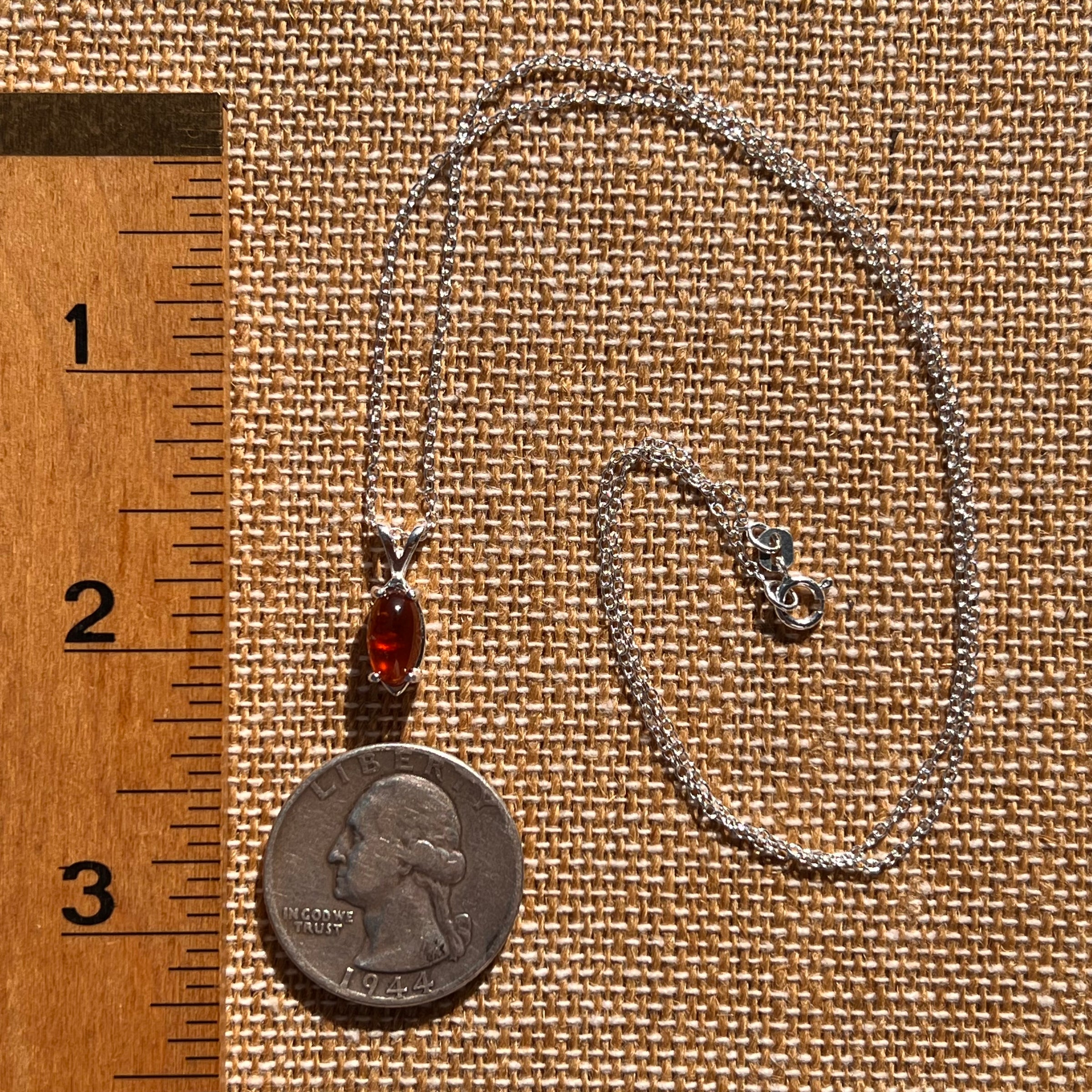 Hessonite Garnet Necklace Sterling Silver #7768-Moldavite Life