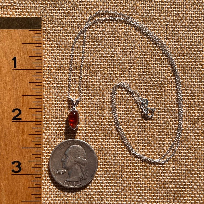 Hessonite Garnet Necklace Sterling Silver #7768-Moldavite Life