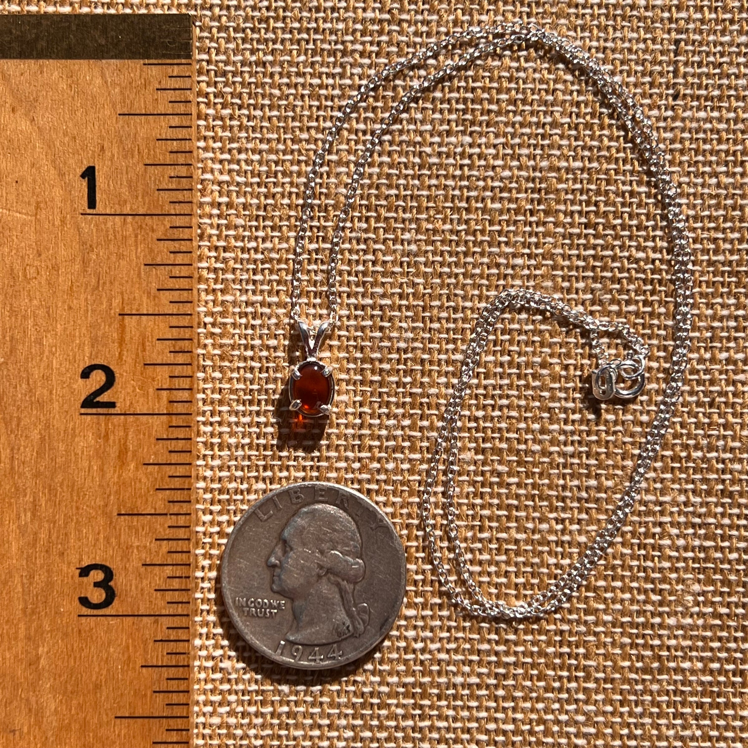 Hessonite Garnet Necklace Sterling Silver #7770-Moldavite Life