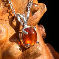 Hessonite Garnet Necklace Sterling Silver #7771-Moldavite Life