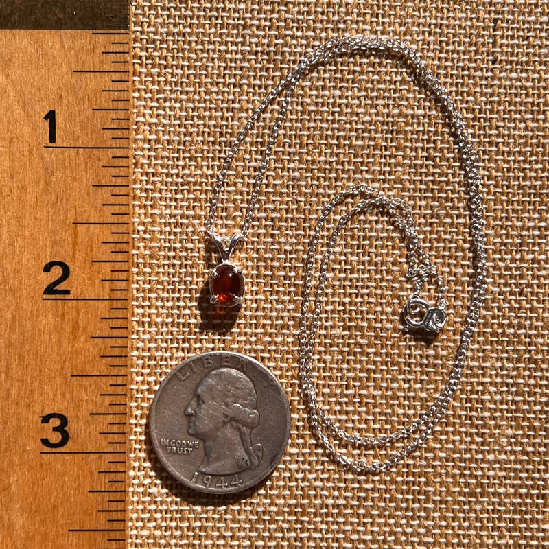 Hessonite Garnet Necklace Sterling Silver #7771-Moldavite Life