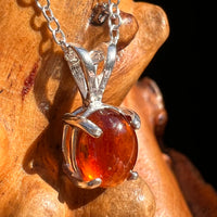 Hessonite Garnet Necklace Sterling Silver #7772-Moldavite Life