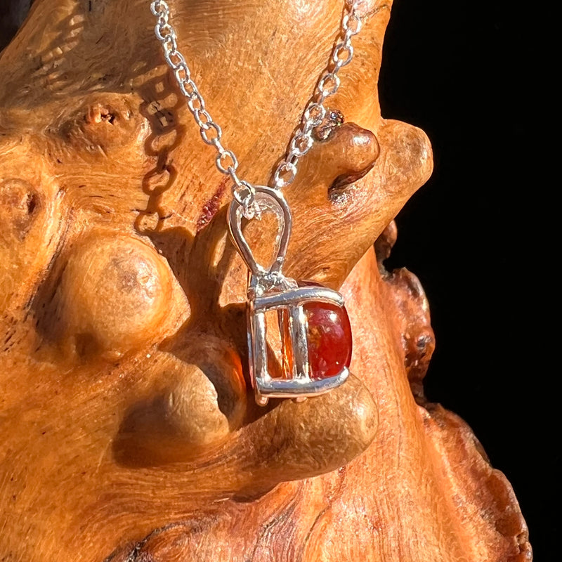 Hessonite Garnet Necklace Sterling Silver #7772-Moldavite Life
