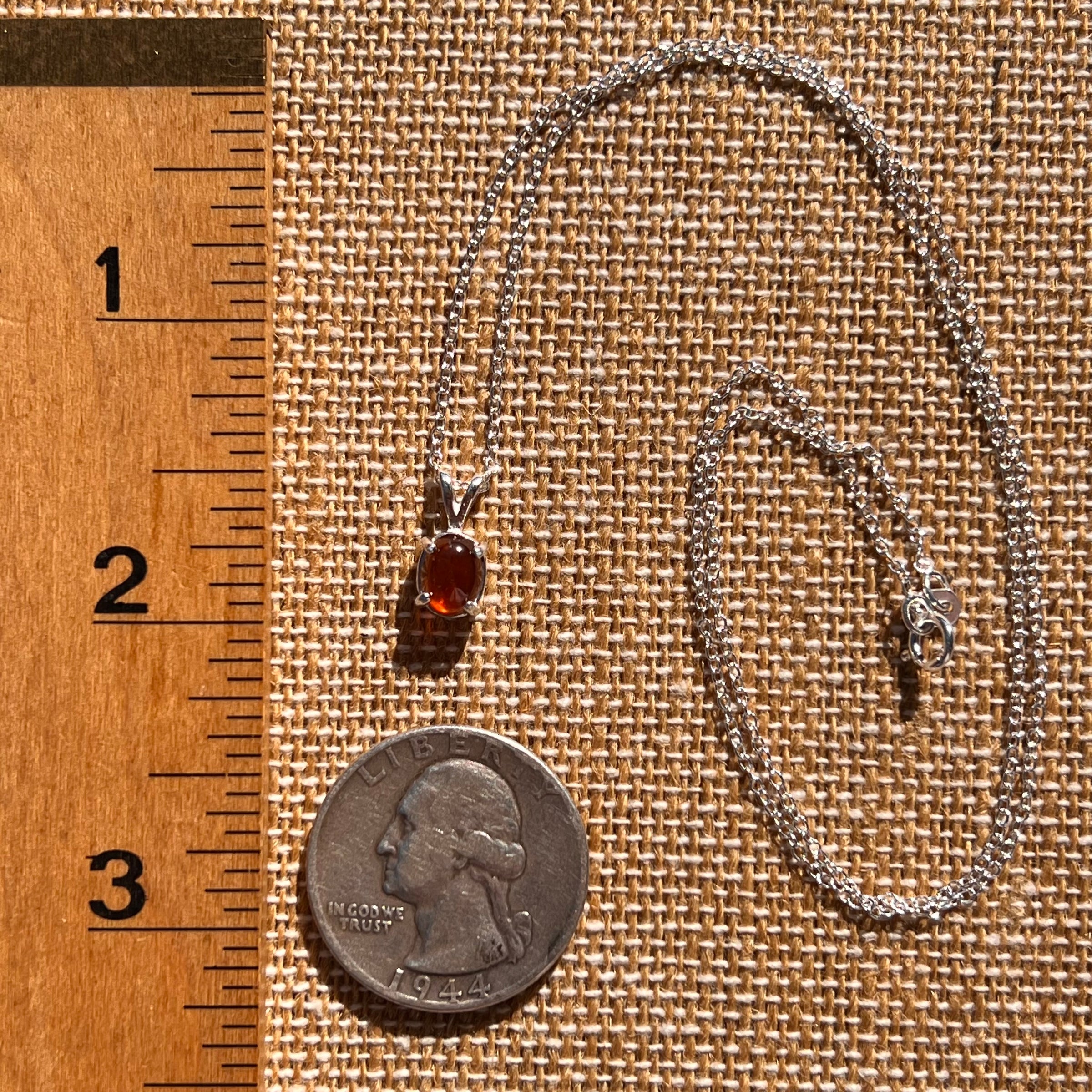 Hessonite Garnet Necklace Sterling Silver #7772-Moldavite Life