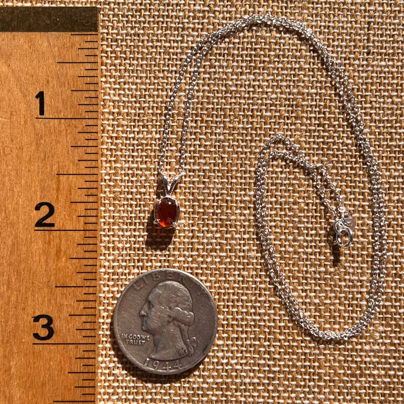 Hessonite Garnet Necklace Sterling Silver #7772-Moldavite Life