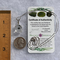 Hollandite Quartz & Moldavite Necklace Sterling Silver #3451-Moldavite Life