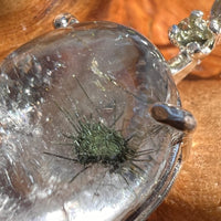 Hollandite Quartz & Moldavite Necklace Sterling Silver #3451-Moldavite Life