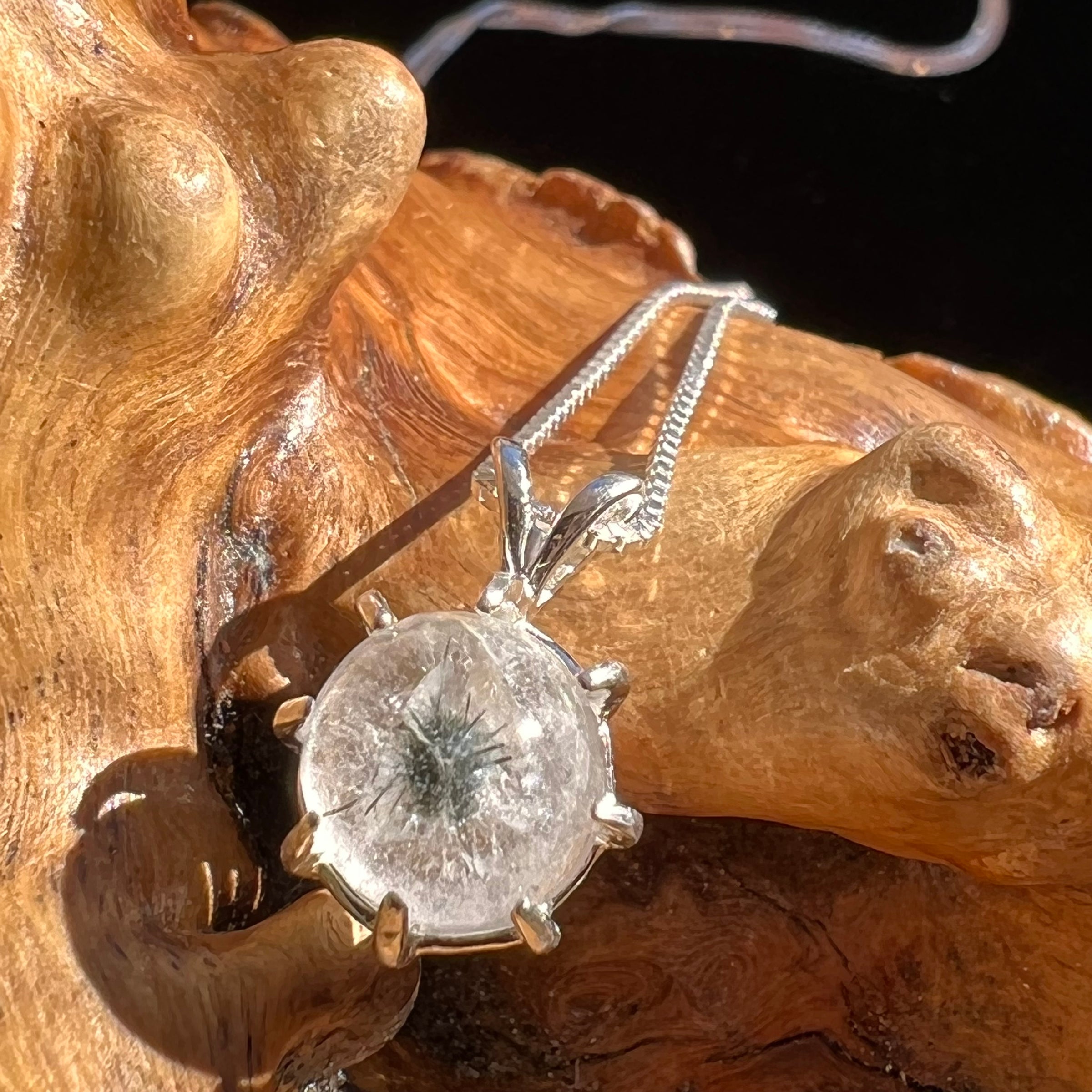 Hollandite Quartz Pendant Sterling Silver #3449-Moldavite Life