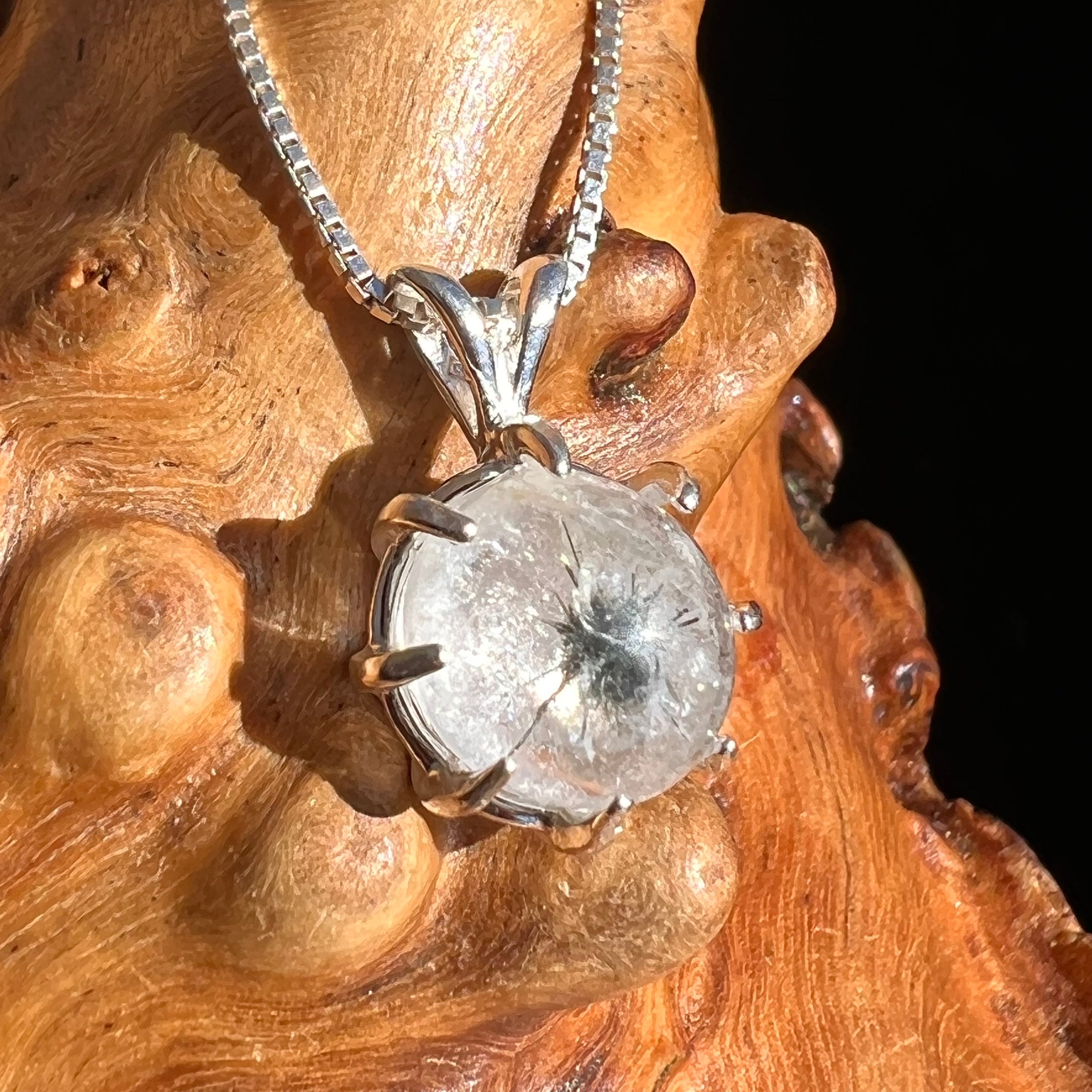 Hollandite Quartz Pendant Sterling Silver #3449-Moldavite Life