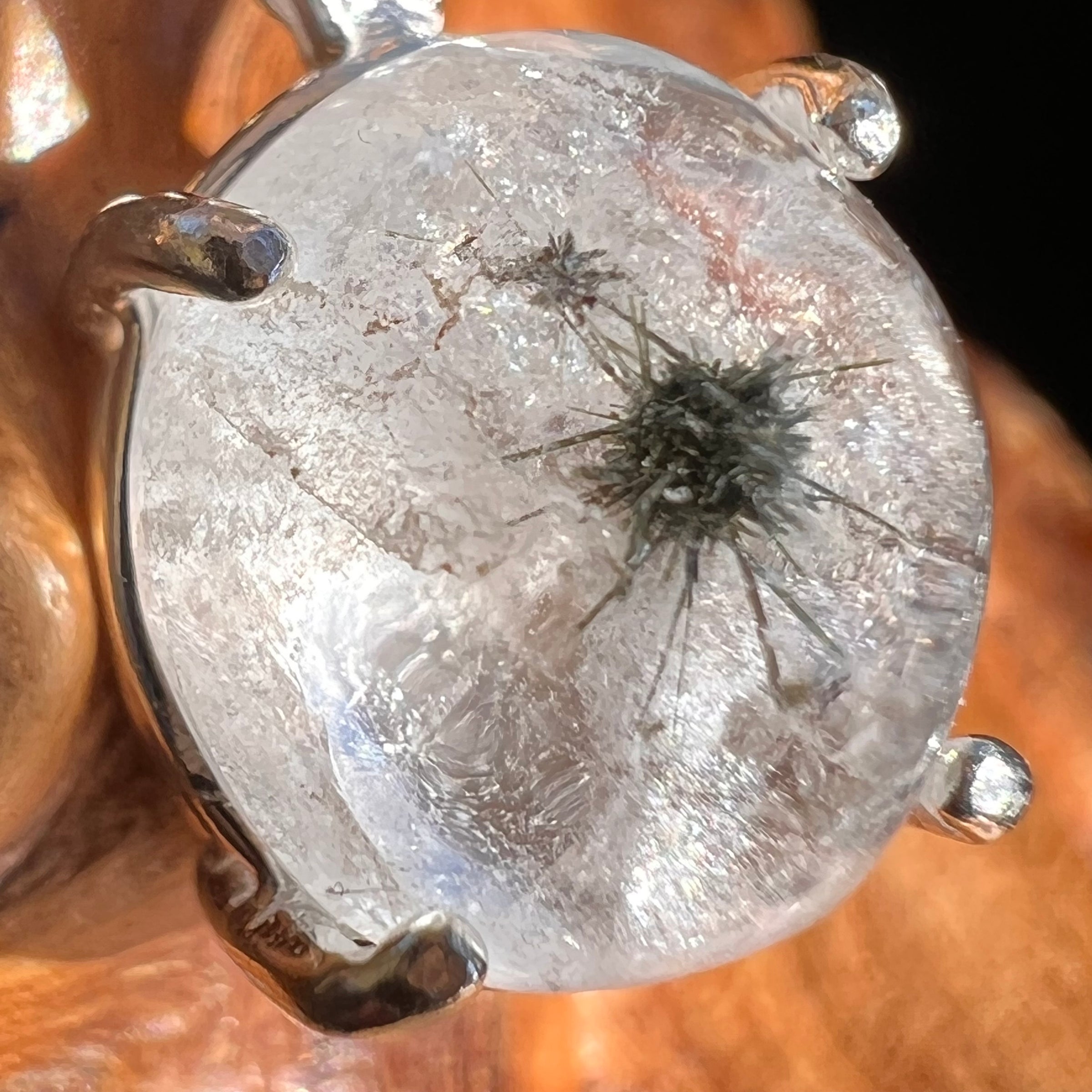 Hollandite Quartz Pendant Sterling Silver #3450-Moldavite Life