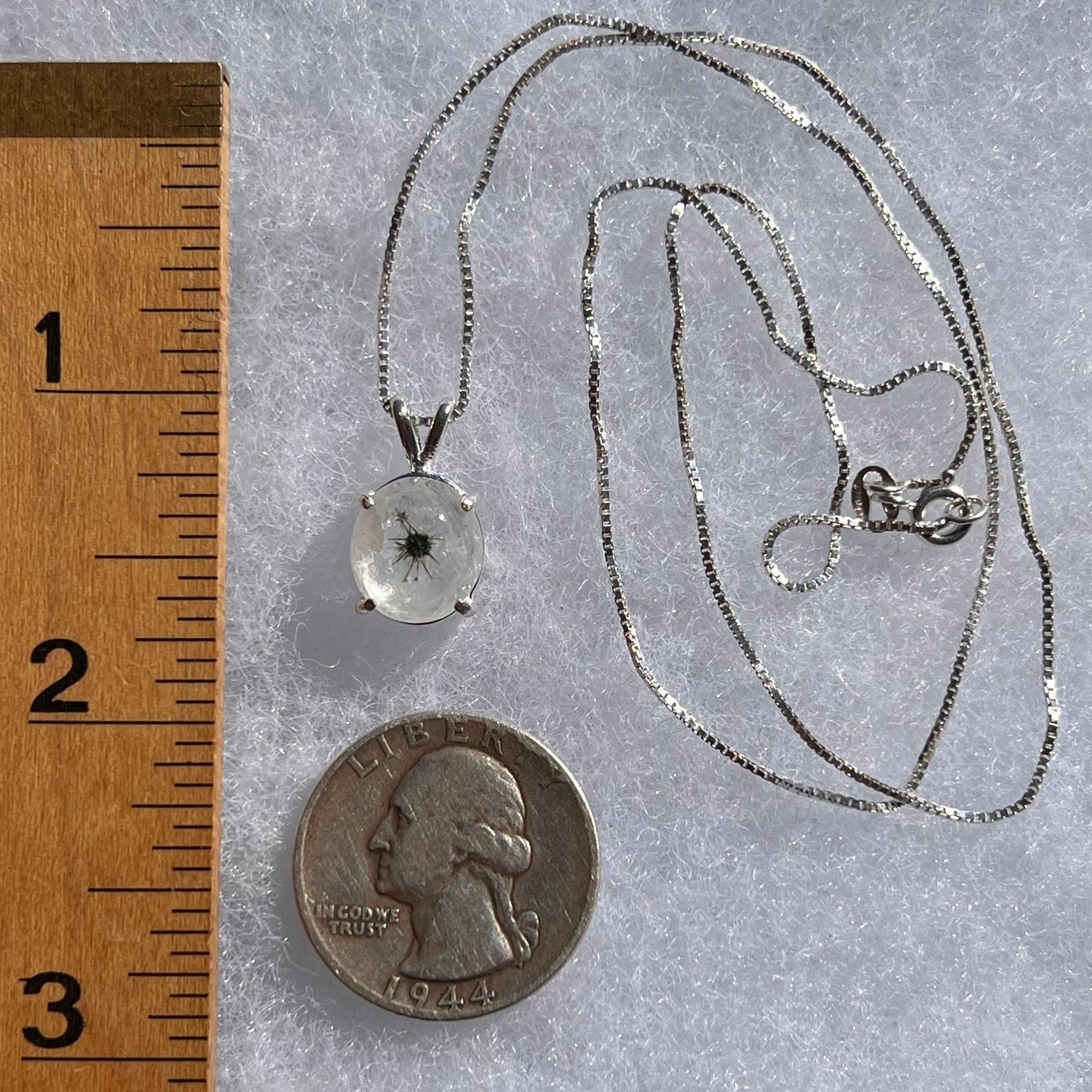 Hollandite Quartz Pendant Sterling Silver #3450-Moldavite Life