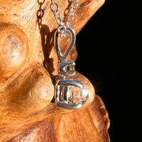 Herkimer Diamond & Moldavite Necklace Sterling #8173-Moldavite Life