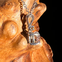 Herkimer Diamond & Moldavite Necklace Sterling #8174-Moldavite Life