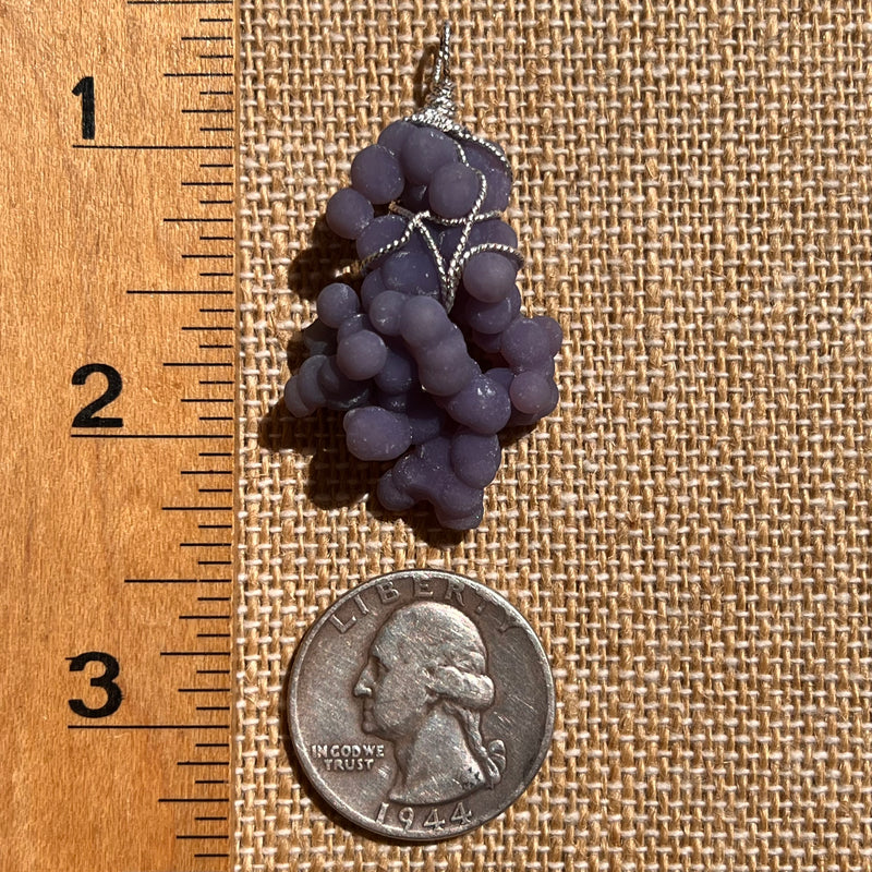 Grape Agate Wire Wrapped Pendant Silver #6146