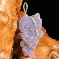 Grape Agate Wire Wrapped Pendant Silver #6153