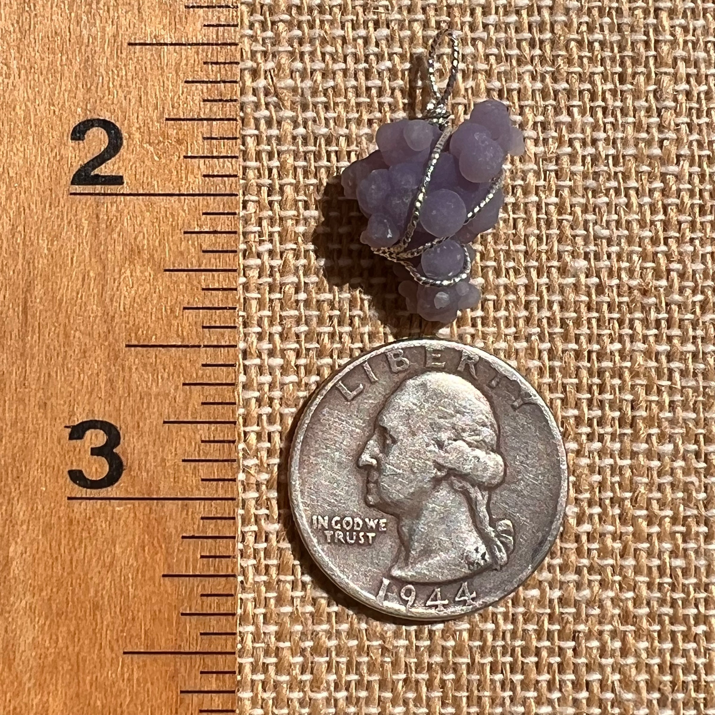 Grape Agate Wire Wrapped Pendant Silver #6161