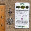 Moldavite Faceted Cross Pendant Silver #2574