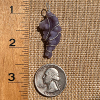 Grape Agate Wire Wrapped Pendant Silver #6171