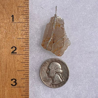 Amphibole Quartz Elestial Wire Pendant Sterling #6203