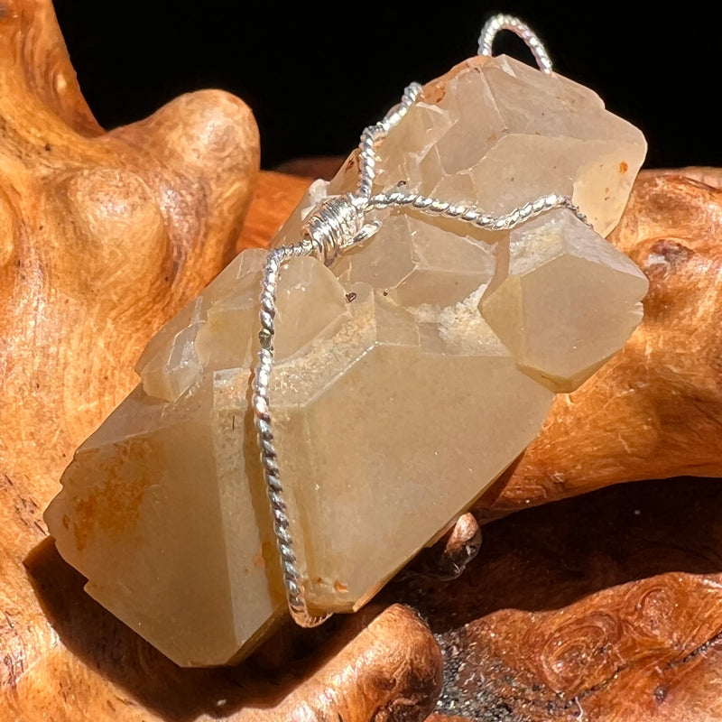 Amphibole Quartz Elestial Wire Pendant Sterling #6204