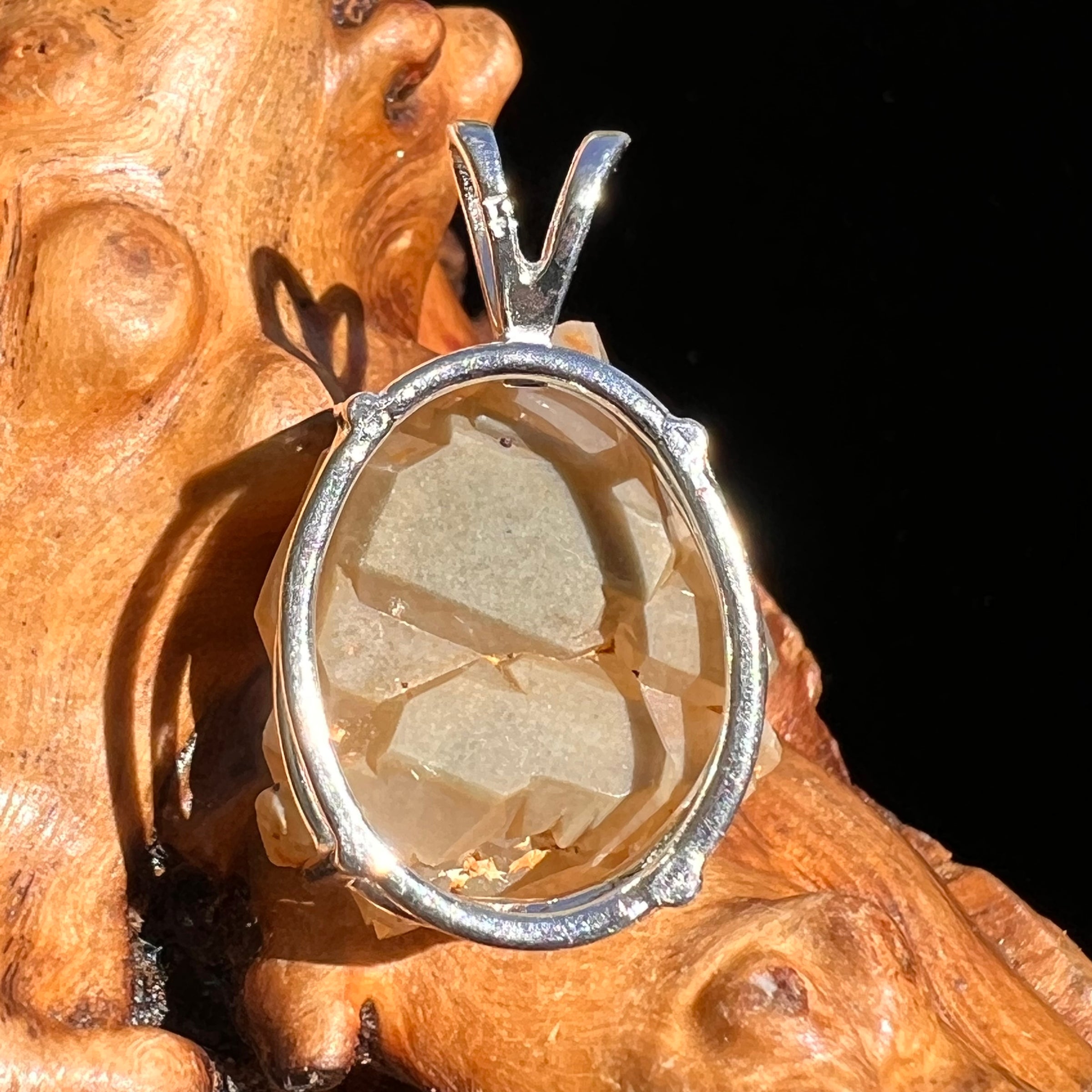 Amphibole Quartz Elestial Pendant Sterling #6208