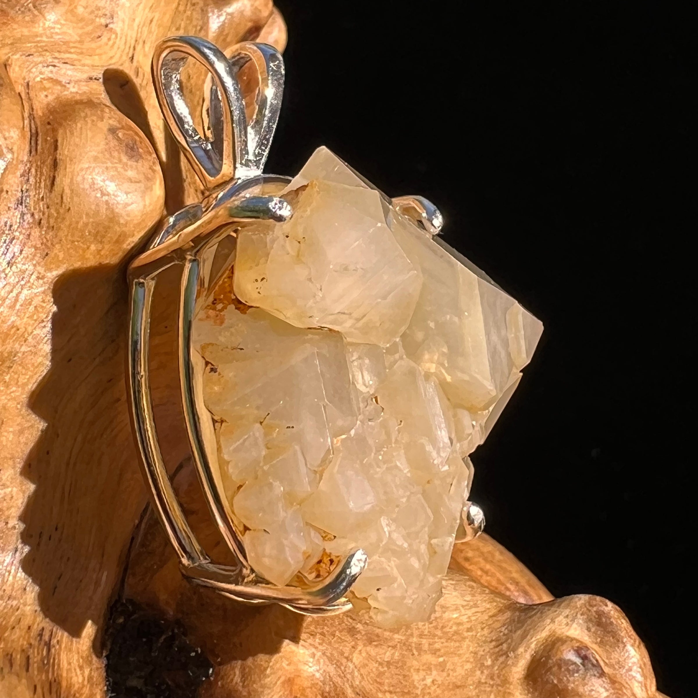 Amphibole Quartz Elestial Pendant Sterling #6209