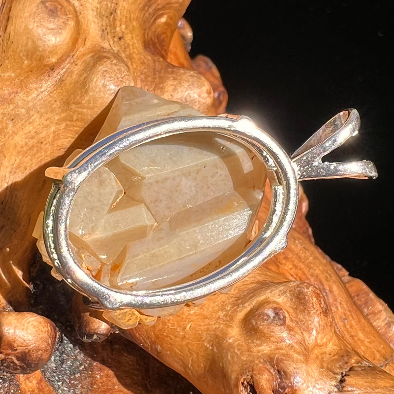 Amphibole Quartz Elestial Pendant Sterling #6209