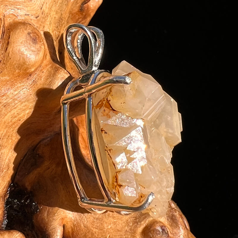 Amphibole Quartz Elestial Pendant Sterling #6209