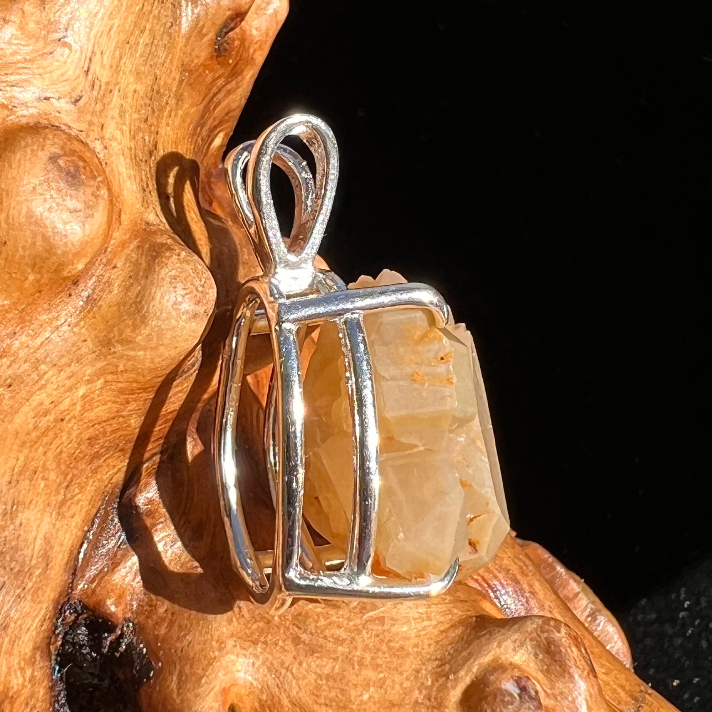 Amphibole Quartz Elestial Pendant Sterling #6211