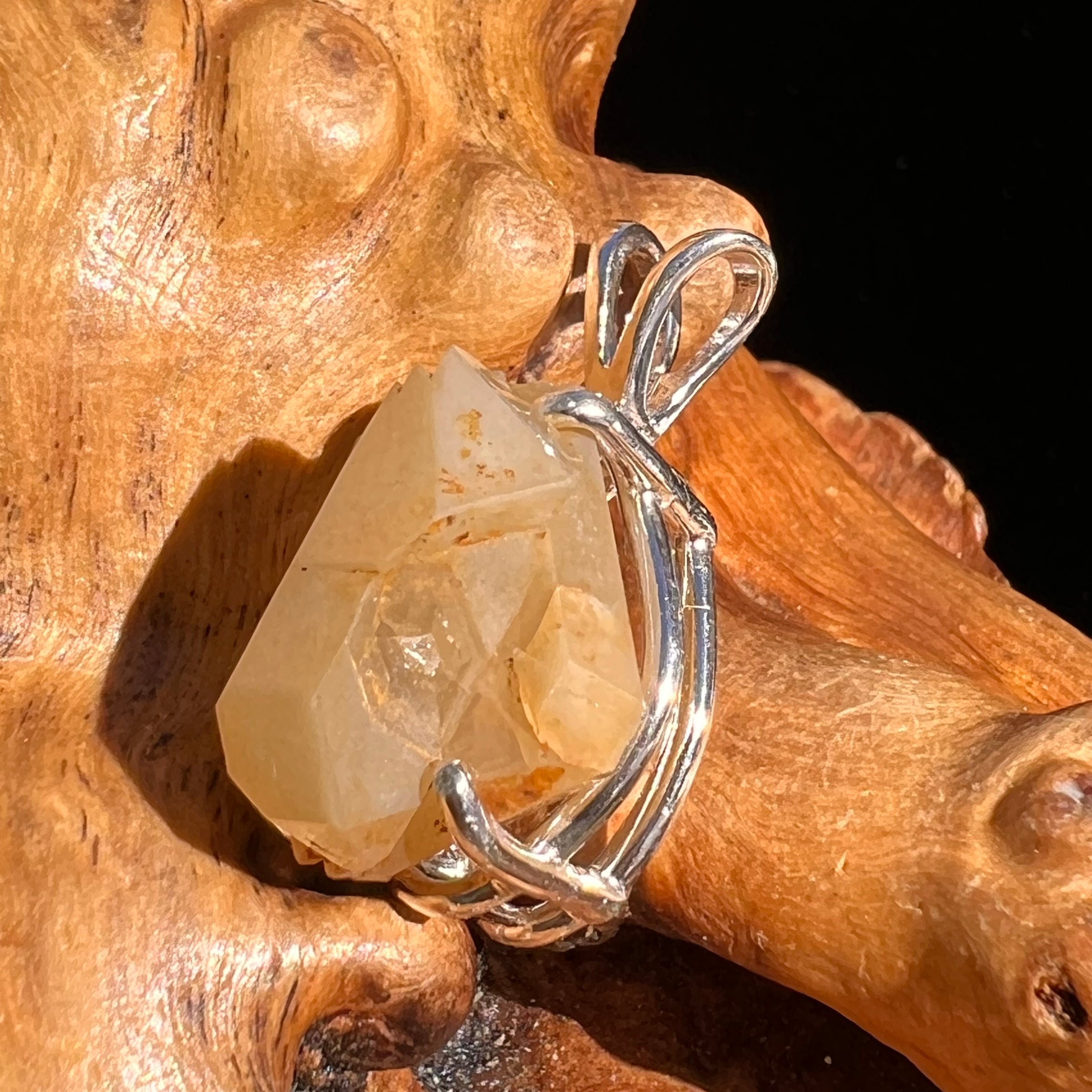 Amphibole Quartz Elestial Pendant Sterling #6211