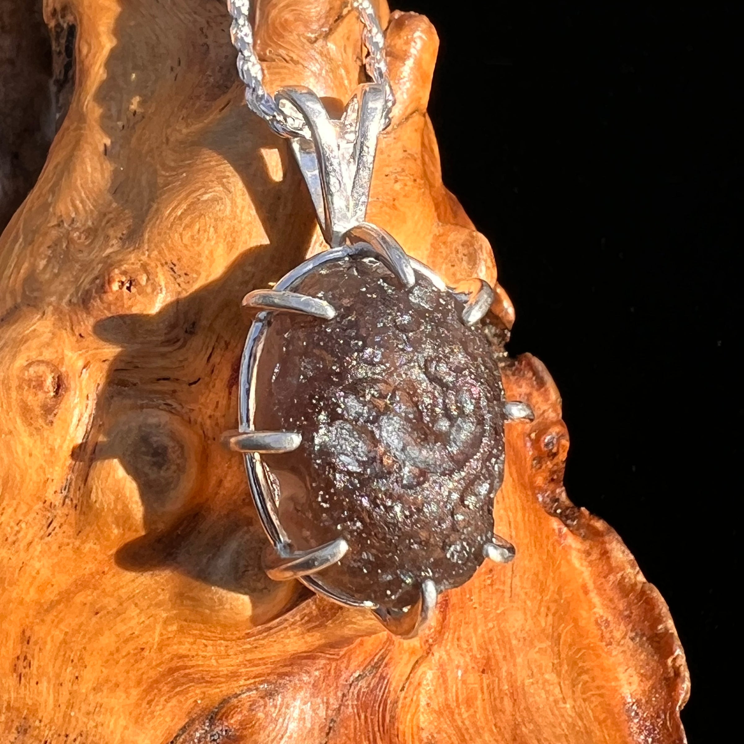 Raw Colombianite Pendant Sterling Silver #7144-Moldavite Life