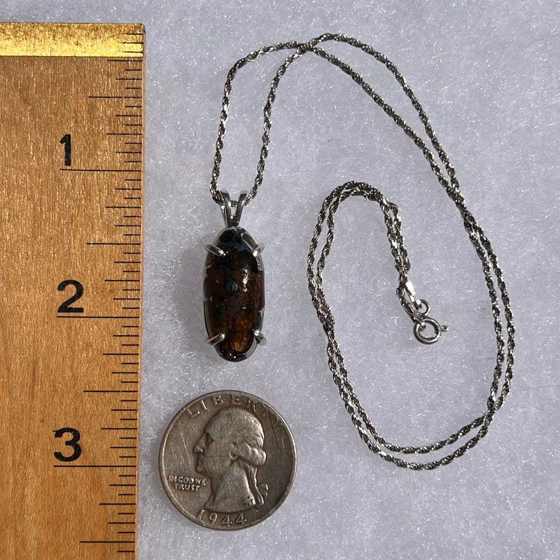 sericho pallasite meteorite sterling silver pendant