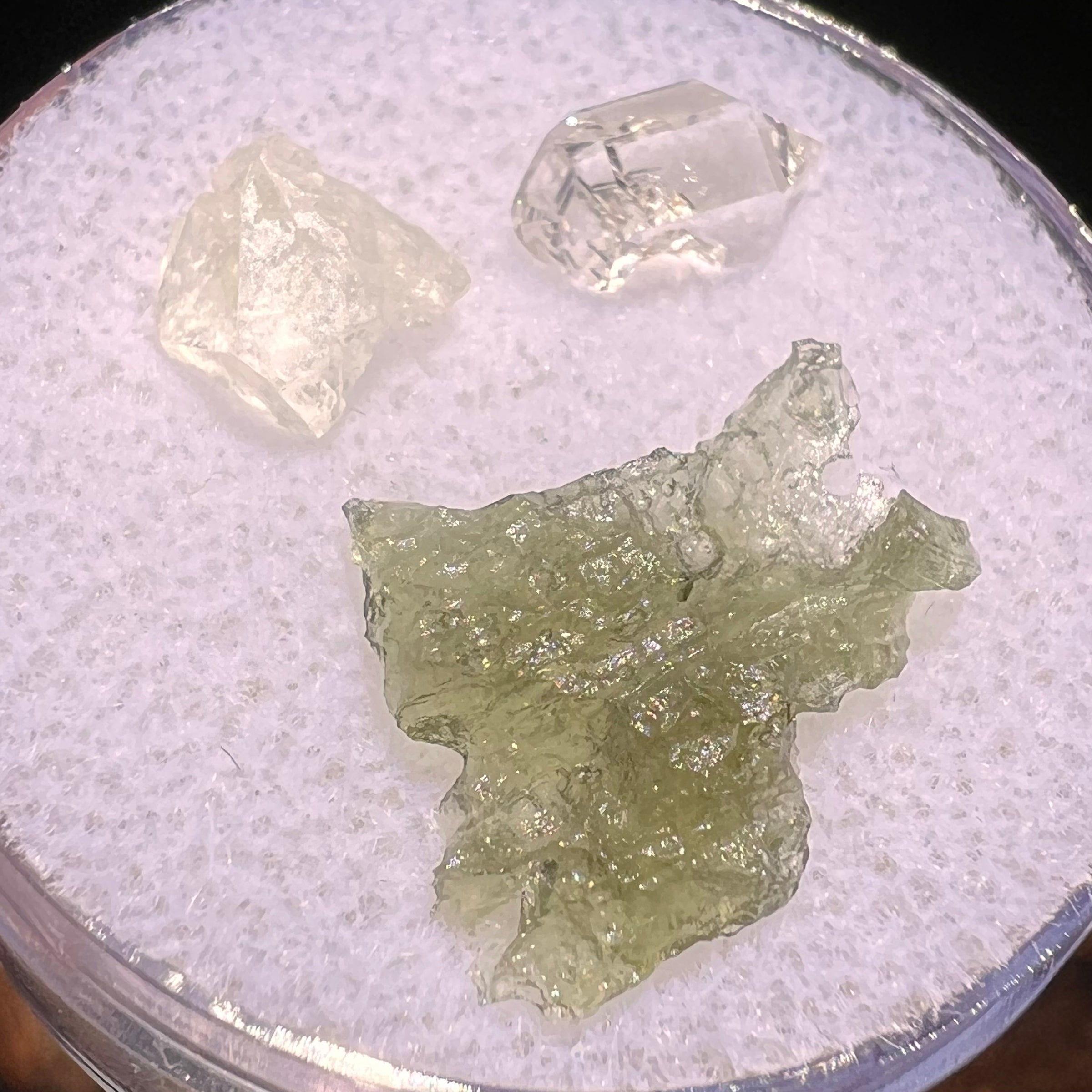 Moldavite, Phenakite, & Herkimer Diamond #55