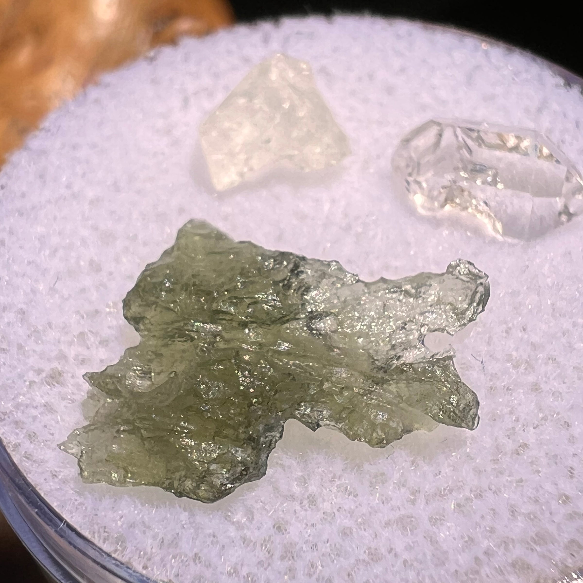Moldavite, Phenakite, & Herkimer Diamond #55