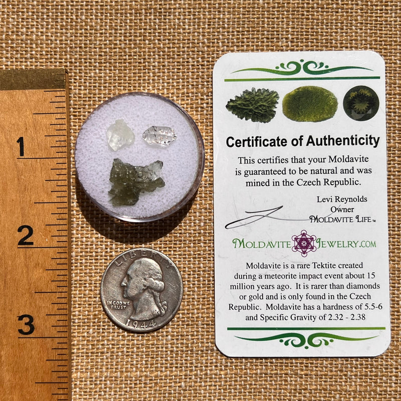 Moldavite, Phenakite, & Herkimer Diamond #55