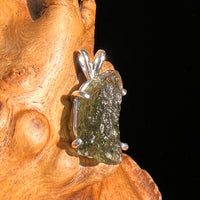 Raw Moldavite Pendant Sterling Silver #6428