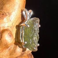 Raw Moldavite Pendant Sterling Silver #6428