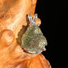 Raw Moldavite Pendant Sterling Silver #6429