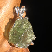 Raw Moldavite Pendant Sterling Silver #6429