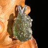 Raw Moldavite Pendant Sterling Silver #6431