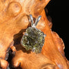 Raw Moldavite Pendant Sterling Silver #6432