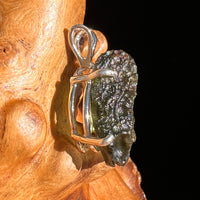 Raw Moldavite Pendant Sterling Silver #6434