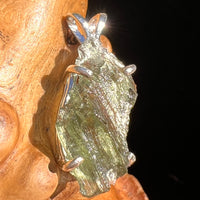 Raw Moldavite Pendant Sterling Silver #6435