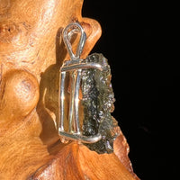 Raw Moldavite Pendant Sterling Silver #6437