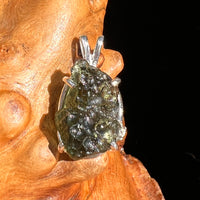 Raw Moldavite Pendant Sterling Silver #6439