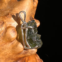 Raw Moldavite Pendant Sterling Silver #6439