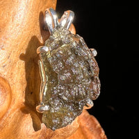 Raw Moldavite Pendant Sterling Silver #6442