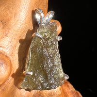 Raw Moldavite Pendant Sterling Silver #6443